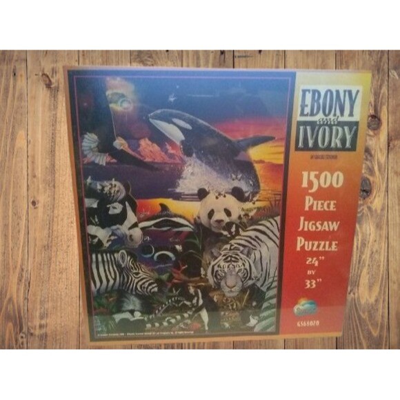 Sunsout Ebony And Ivory Graeme Stevenson 1500 Pc Puzzle Animals 24"x33" #6568020 - Picture 2 of 4